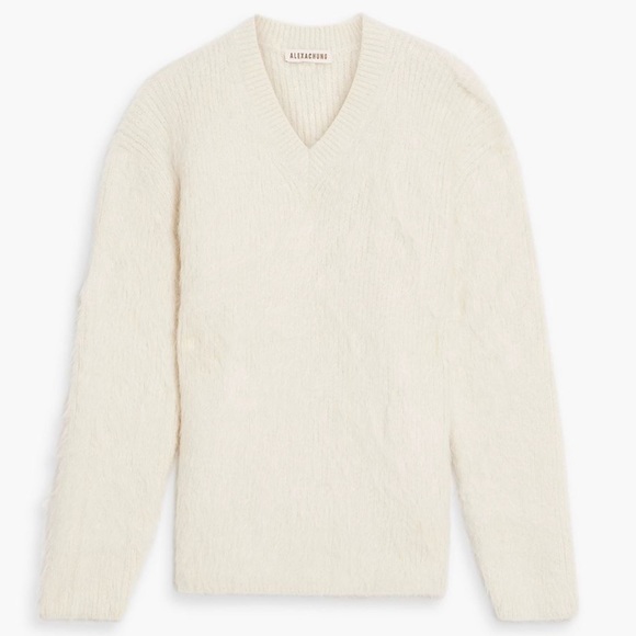 Alexa Chung Alexachung Ivory White Cream Hampton Brushed Alpaca Sweater Jumper - Picture 1 of 17